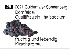 2021 Guldentaler Sonnenberg  Dornfelder halbtrocken