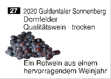 2018 Guldentaler Sonnenberg · Dornfelder trocken