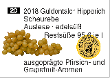 2020 Guldentaler Hipperich · Scheurebe Auslese · edelsüß